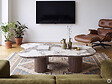 HABITAT ET JARDIN - Table basse en bois avec plateau en céramique "Kora" - 120 cm - Marron - vignette