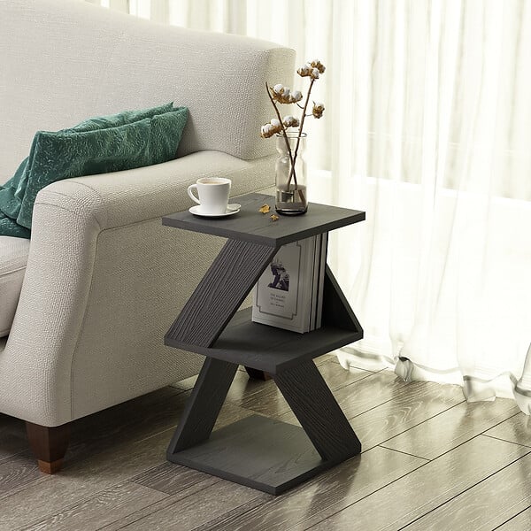HABITAT ET JARDIN - Table d'appoint en bois "Albeni" - 30 x 30 x 54 cm - Noir - large