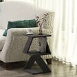 HABITAT ET JARDIN - Table d'appoint en bois "Albeni" - 30 x 30 x 54 cm - Noir - vignette