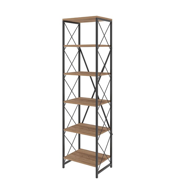 HABITAT ET JARDIN - Bibliothèque en bois "Suadiye" - 50 x 30 x 180 cm - Marron - large