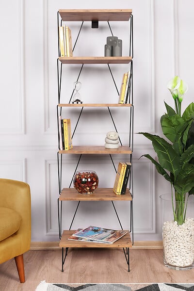 HABITAT ET JARDIN - Bibliothèque en bois "Balaban" - 46 x 30 x 165 cm - Marron - large