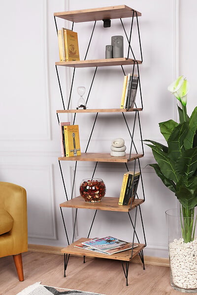 HABITAT ET JARDIN - Bibliothèque en bois "Balaban" - 46 x 30 x 165 cm - Marron - large