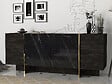 HABITAT ET JARDIN - Buffet en bois "Veyron" - 180 x 46 x 75 cm - Noir Or - vignette