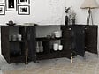 HABITAT ET JARDIN - Buffet en bois "Veyron" - 180 x 46 x 75 cm - Noir Or - vignette