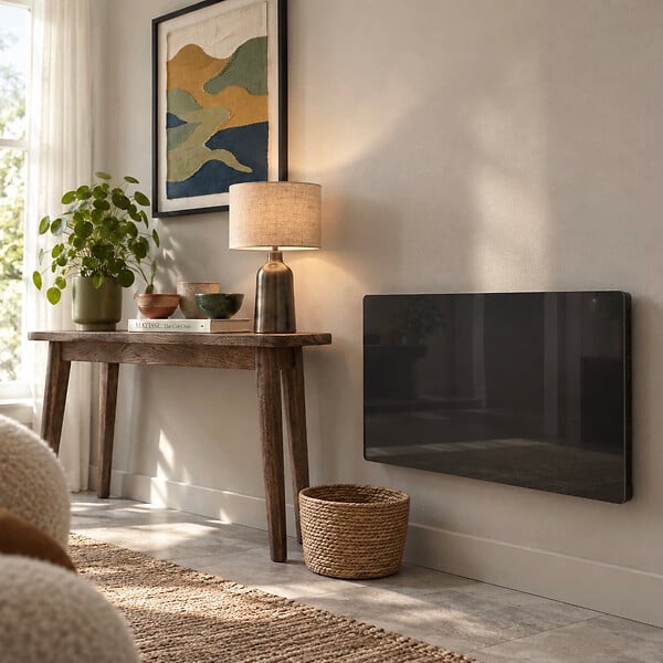 KALIA - Radiateur électrique céramique GLASS noir 1500W - large