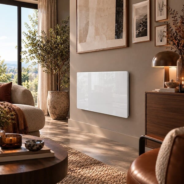 KALIA - Radiateur électrique céramique GLASS blanc 1500W - large
