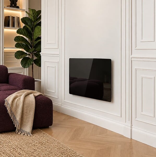 KALIA - Radiateur électrique céramique GLASS noir 1000W - large