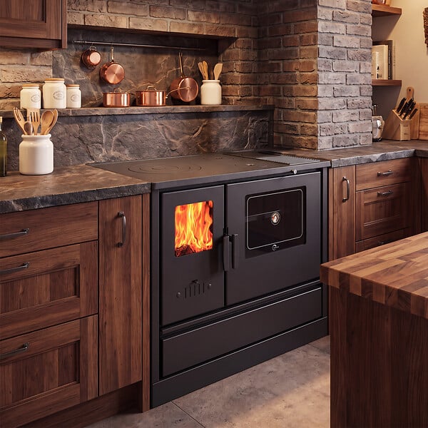 SANNOVER - Cuisinière Bois avec Four Chauffage seul Versi 7,9 kW Noir Sannover - large