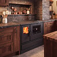 SANNOVER - Cuisinière Bois avec Four Chauffage seul Versi 7,9 kW Noir Sannover - vignette