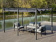 HABITAT ET JARDIN - Pergola en métal avec toit rétractable - 3 x 6 m - Anthracite - vignette
