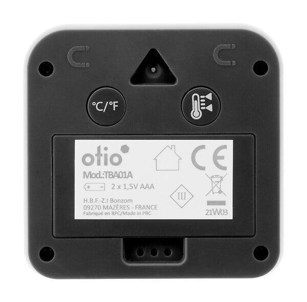 OTIO - Thermomètre hygromètre Noir à sonde filaire et capteur de précision - Otio - large
