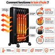VOLTMAN - Radiateur mobile bain d'huile CosyOil 2000W - façade verre trempé - Voltman - vignette
