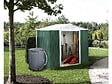 HABITAT ET JARDIN - Abri de jardin métal - "Rosas " - 2.71 m² avec récupérateur d'eau - Vert - vignette