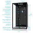 AURLANE - Cabine de douche Hydromassante 115x90x218 cm - Porte coulissante - Fonds & Profilés Noir Mat - vignette