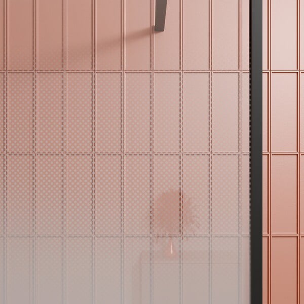 AURLANE - Paroi de douche 140x200cm - Verre degrade blanc effet brume - Encadrement noir mat - NEPHELIE - large