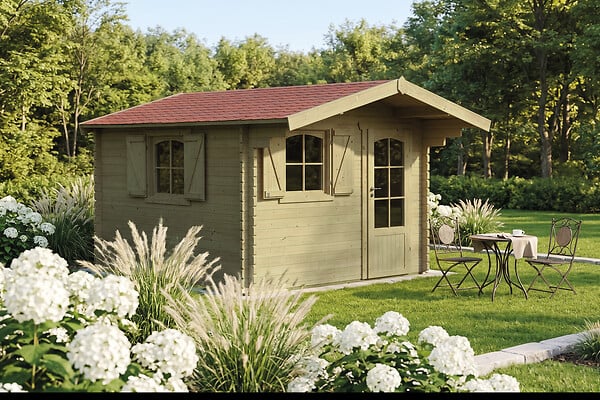 SOLID - Abri de jardin Servoz Classe 3 - Naturel - L.348xH.242xP.365cm - 7,44m² - large