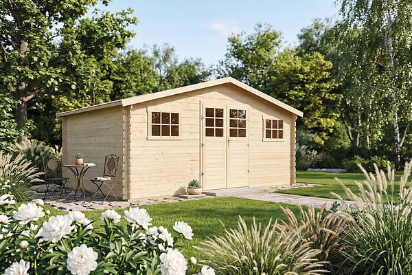SOLID - Abri bois Initia - Naturel - L.508xH.232xP.388cm - large