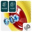 VOUNOT - Lot de 4 Roue increvable 4.80/4.00-8 en PU pour brouette diable alesage 20mm 392x92 mm Jaune - vignette