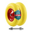 VOUNOT - Lot de 2 Roue increvable 4.80/4.00-8 en PU pour brouette diable alesage 20mm 392x92 mm Jaune - vignette