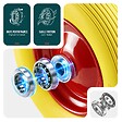 VOUNOT - Lot de 2 Roue increvable 4.80/4.00-8 en PU pour brouette diable alesage 20mm 392x92 mm Jaune - vignette