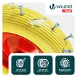 VOUNOT - Lot de 2 Roue increvable 4.80/4.00-8 en PU pour brouette diable alesage 20mm 392x92 mm Jaune - vignette