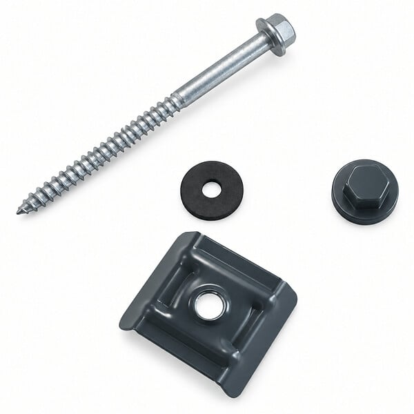 MCCOVER - Kit 50 fixations pour plaque acier nervurée 900/25 Gris anthracite RAL 7016, Unités - 50 pièces - large