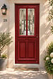 GD MENUISERIES - Porte d'entrée Bois Vitrée Barbara rouge RAL3004, H215 x L90 cm Côte Tableau p.Gauche - vignette