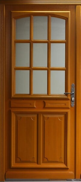 GD MENUISERIES - Porte d'entrée Bois Vitrée Marine, H215 x L100 cm Côte Tableau p. Gauche - large