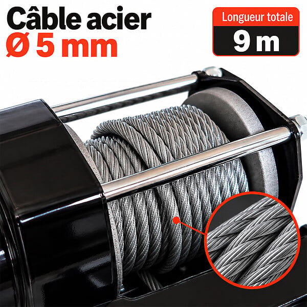 GT MARKET - Treuil électrique 12 V 1360 kg - Télécommande sans fil - large