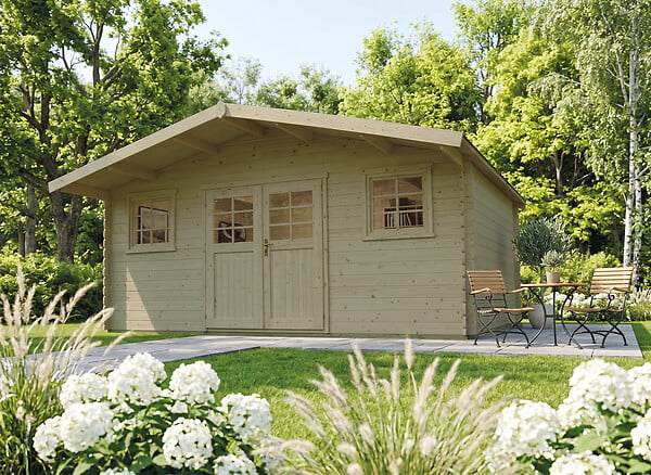 SOLID - Abri de jardin Zurich S835-1 en bois autoclave - Intérieur : 17,65m² - L.508xl.388xH.253cm - large
