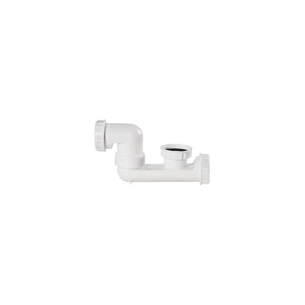 VALENTIN - Siphon baignoire blanc H124 - bouchon de dégorgement - large