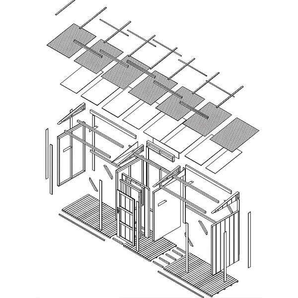 TIMBELA - Abri à bûches double avec remise - 556x120xH220 cm / 6,49 m² - Capacité ~8,8 m³ - TIMBELA M986-CAVERN STEEL - large