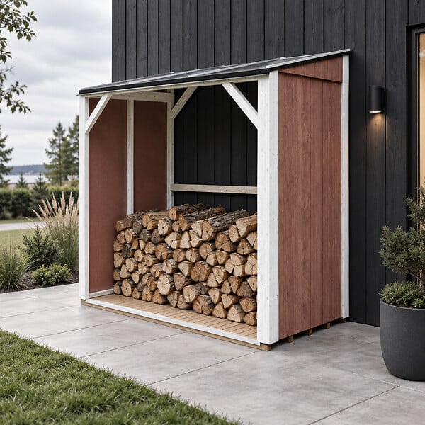 TIMBELA - Abri à bûches - 220x120xH220 cm / 2,54 m² - Capacité ~4,4 m³ - TIMBELA M984-REDWOOD RED - large