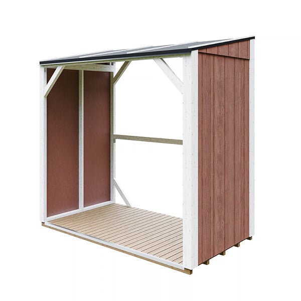 TIMBELA - Abri à bûches - 220x120xH220 cm / 2,54 m² - Capacité ~4,4 m³ - TIMBELA M984-REDWOOD RED - large