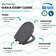 BEMIS - Abattant déclipsable frein de chute plastique thermodur Click & clean anthracite - vignette