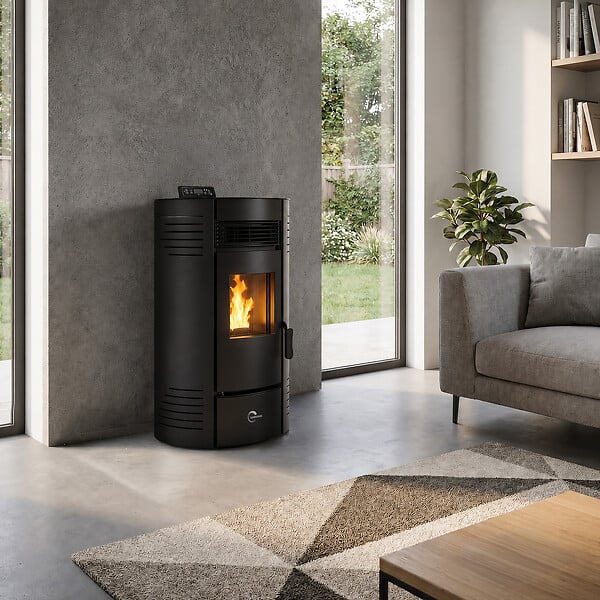 SANNOVER - Poêle à granulés étanche Azora 15,1 kW Noir Sannover - large