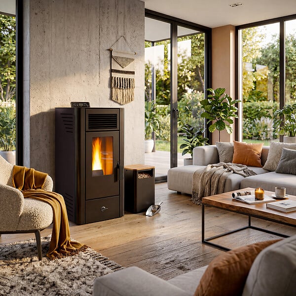 SANNOVER - Poêle à granulés air Anita 11,6 kW Noir Sannover - large