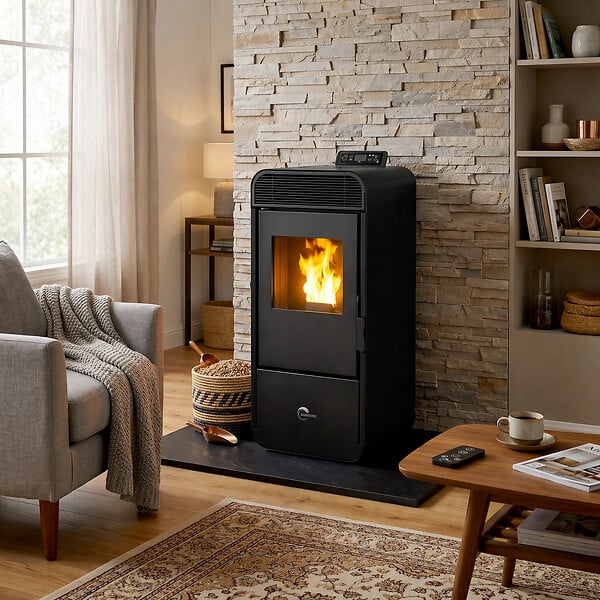 SANNOVER - Poêle à granulés étanche Izedia 13,8 kW Noir Sannover - large