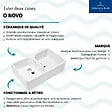 VILLEROY ET BOCH - Evier 2 bacs BIBAC O.NOVO - Dimensions : 90 x 55 x 22 cm - couleur : BLANC - vignette