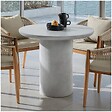 TECTAKE - Table de jardin ronde en oxyde de magnésium résistante aux intempéries gris béton 86,5 x 75,5 cm avec patins antidérapants - vignette