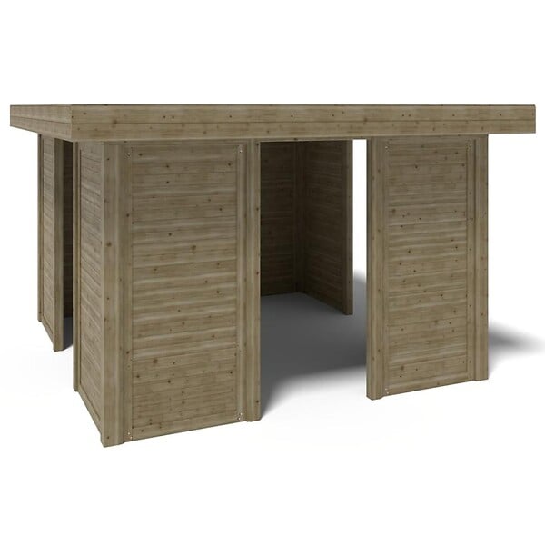 ALTANKA - Pergola de jardin 4.04x4.04m avec panneaux - traité - ALT133 - large