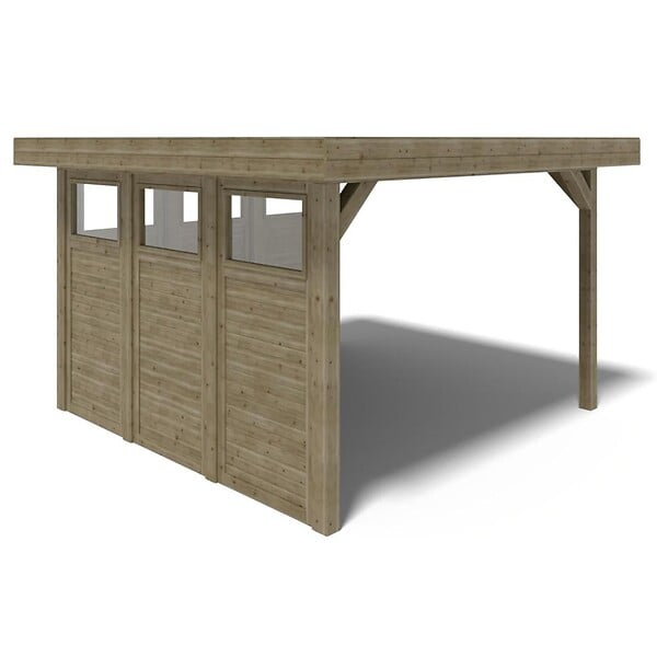 ALTANKA - Pergola de jardin 4.04x4.04m avec panneaux - traité - ALT135 - large