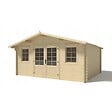 ALTANKA - Abri de jardin en bois - 19.2m2 - 4.8x4m - Ep. 40mm - Couleur: naturel - DOM370 - vignette