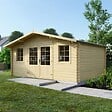 ALTANKA - Abri de jardin en bois - 19.2m2 - 4.8x4m - Ep. 40mm - Couleur: naturel - DOM370 - vignette