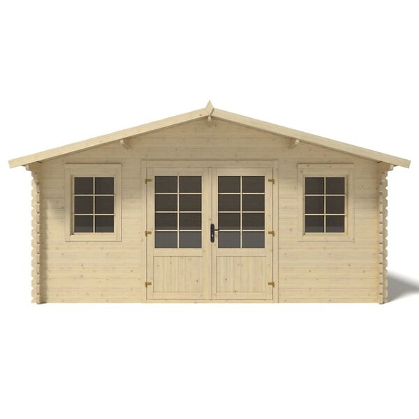 ALTANKA - Abri de jardin en bois - 19.2m2 - 4.8x4m - Ep. 40mm - Couleur: naturel - DOM370 - large