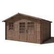 ALTANKA - Abri de jardin en bois - 11.7m2 - 3.9x3m - Traité - Ep. 34mm - Couleur: marron - DOM562 - vignette