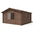 ALTANKA - Abri de jardin en bois - 15.2m2 - 3.9x3.9m - Traité - Ep. 34mm - Couleur: marron - DOM563 - vignette
