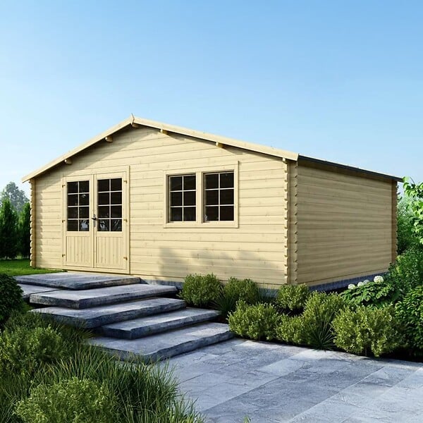 ALTANKA - Abri de jardin en bois - 30m2 - 6x5m - Ep. 40mm - Couleur: naturel - DOM748 - large