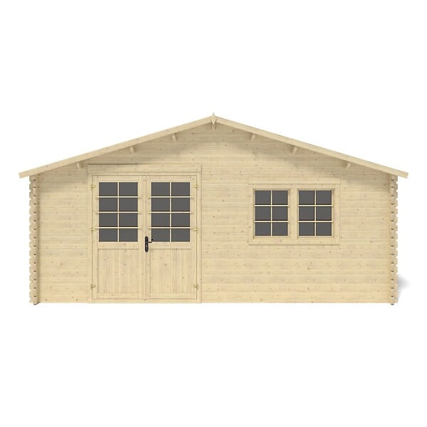 ALTANKA - Abri de jardin en bois - 30m2 - 6x5m - Ep. 40mm - Couleur: naturel - DOM748 - large