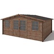 ALTANKA - Abri de jardin en bois - 20m2 - 5x4m - Traité - Ep. 28mm - Couleur: marron - DOM566 - vignette